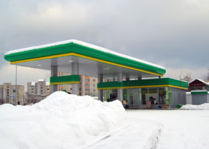 Fuel Station Covered in Snow | McPherson Oil
