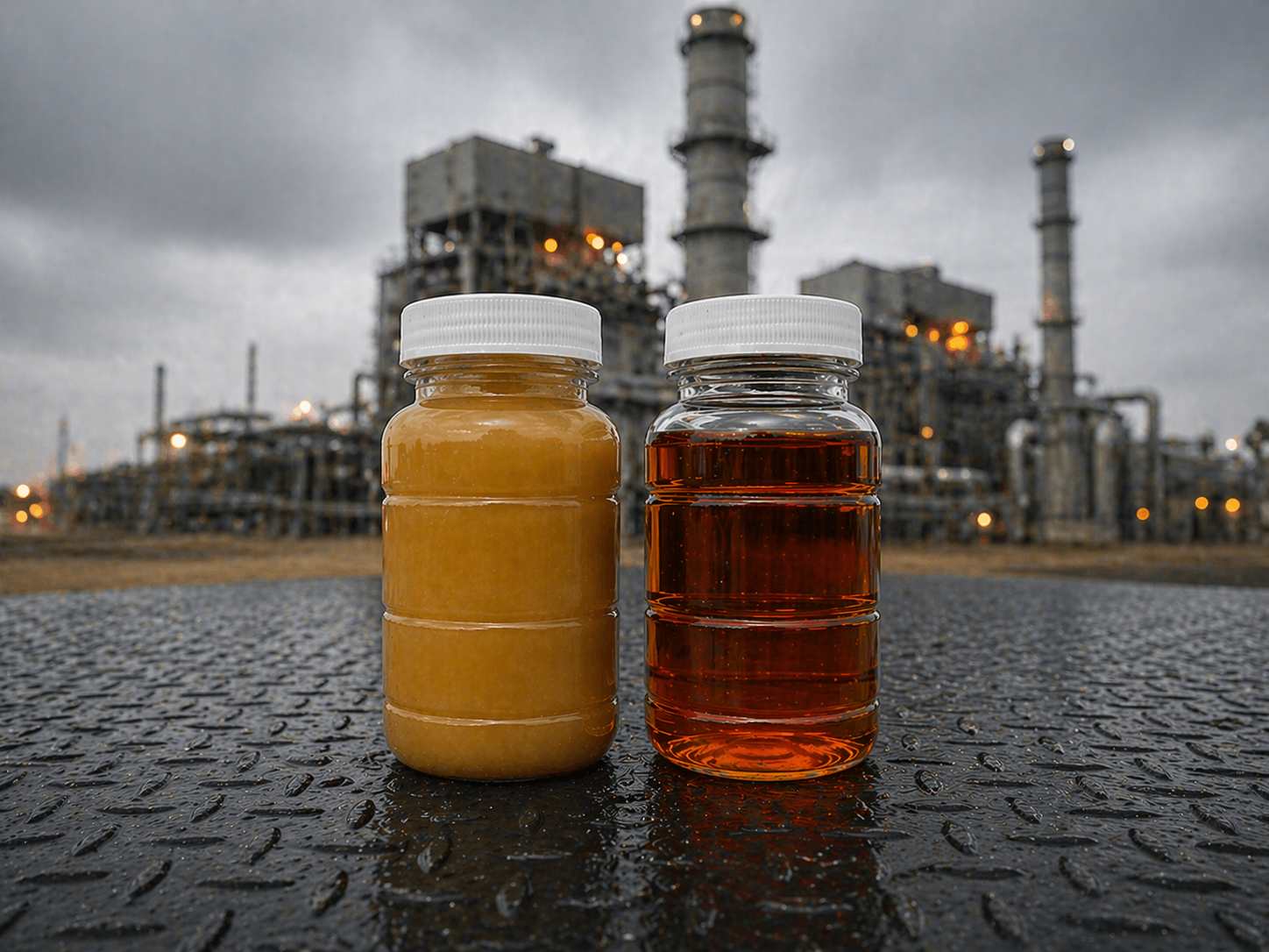 Before and after oil dehydration comparison